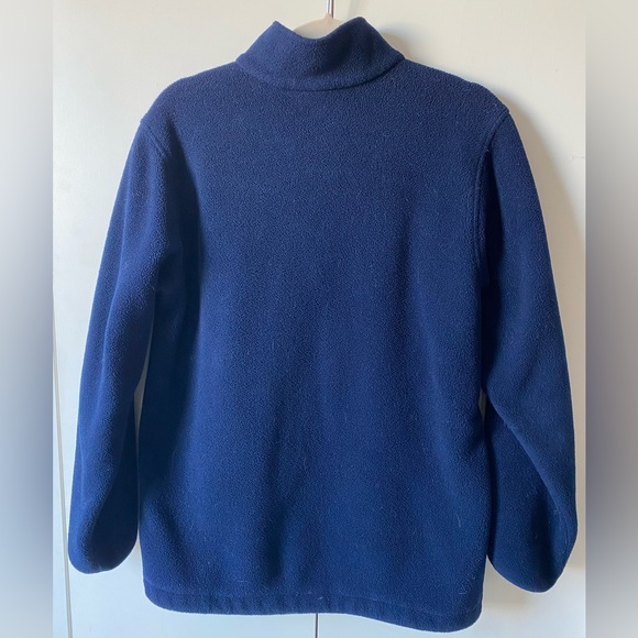 Lands End Embroidered Carmel Royal Blue Full Zip Fleece - Picture 2 of 5